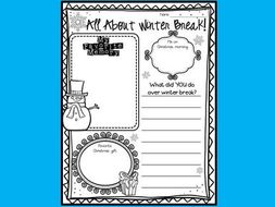 Write About Winter Break! ELA - Writing - Winter Break Poster
