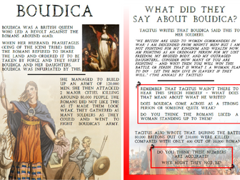 Boudica and Roman Britain Primary Source Analysis