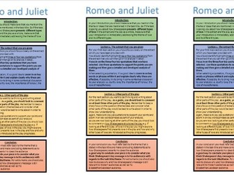 Romeo and Juliet - Structure strip for exam response (AQA English Literature - Paper 1)