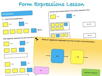 Year 6 Algebra - Form Expressions Lesson