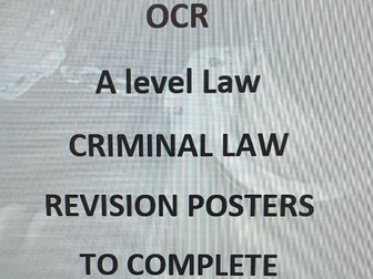 Criminal Law - revision posters