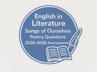 IGCSE Literature in English 0992 Volume 1 Songs of Ourselves Poetry Questions 2026-2028