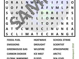 Climate Change Wordsearch Activity