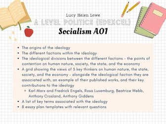 Politics A Level Edexcel - Socialism Core Political Ideas / Ideologies Revision