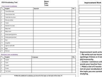 Vocabulary Test template