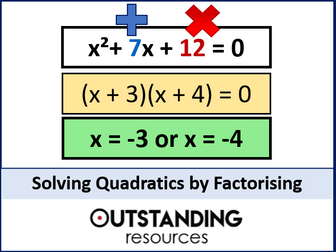 Solving Quadratic Equations by Factorising