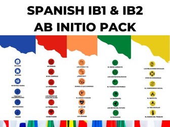 Spanish Vocabulary List IB1 & IB2 Pack - Ab Initio - All 5 Themes
