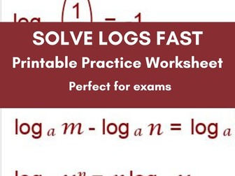 Laws of Logarithms Worksheet + Answers | Perfect for Revision & Homework
