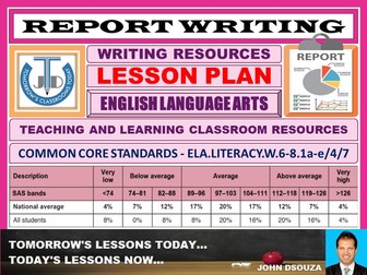 REPORT WRITING : LESSON PLAN AND RESOURCES