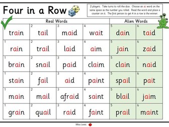 Phase 3 Phonics Game - Long Vowel Four in a Row