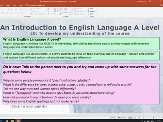 Introduction to English Language A Level