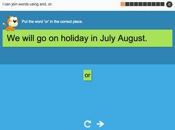 I can join words using 'and, or' - Interactive Activity - Year 2 Spag