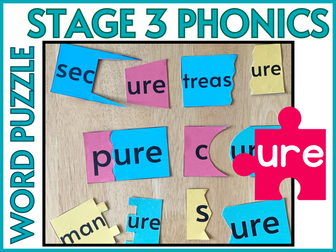 Stage 3 Phonics ure Word Puzzle