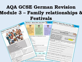 AQA NEW GCSE German revision - Module 3 - Meine Welt, deine Welt
