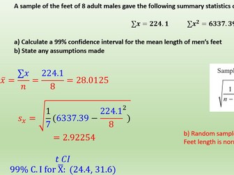 Edexcel A level statistics: Confidence intervals with normal and t distributions with Casio FX-CG50
