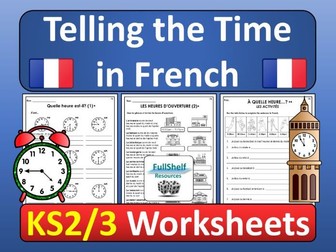 Telling the Time in French Worksheets