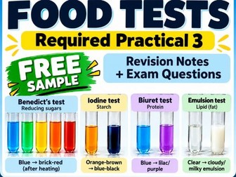 FREE AQA GCSE Food Tests RPA