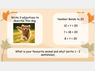 Year 2 Autumn 1 Morning Tasks *Editable*