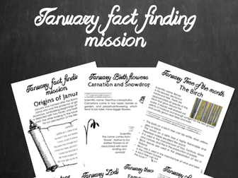 January fact finding mission - Facts relating to January - Editable version -PPT