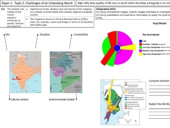 GCSE Geography Edexcel B Revision Booklet- Topic 3: Challenges of an Urbanising World