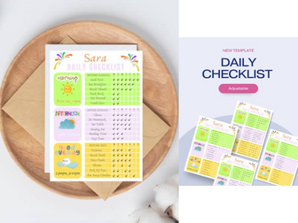 Daily School Checklist,Responsibility Chart,Chore List,Editable Chores Chart