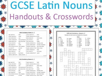 GCSE Latin Nouns - handouts and crosswords