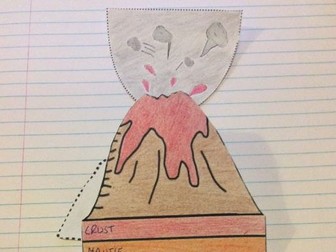Create a foldable cross section of a volcano. Fully interactive with 3 layers + worksheet & answers