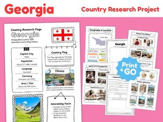 Georgia Country Study Worksheets | Geography & Culture