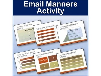 Business and Career Skills - Email Manners Lesson Activity