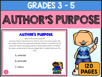 Author'S Purpose Task Cards Practice