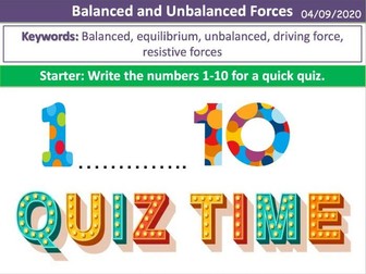 Balanced and Unbalanced Forces