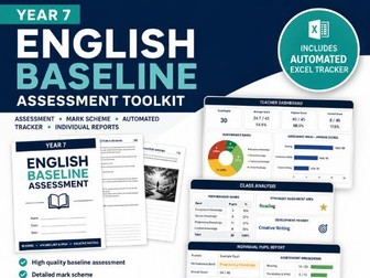 KS3 Year 7 English Baseline Assessment Toolkit | Assessment, Mark Scheme & Tracker