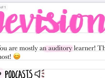 REVISION TIPS PDF: auditory learners specifically & essay subjects.