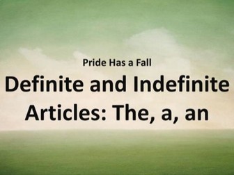 Definate and in-definate Articles.