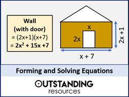 Forming And Solving Equations Worksheet By Outstanding Resources