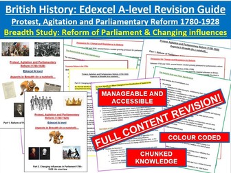 COMPLETE HISTORY A LEVEL REVISION GUIDE (EDEXCEL) - BRITISH PARLIAMENTARY REFORM (BREADTH STUDY)