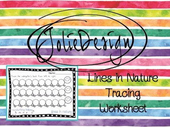 Tracing Activity - Lines in Nature Caterpillar FREE Pre-Writing Worksheet