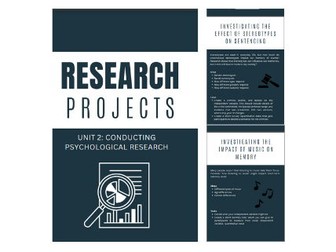 Psychology research project booklet