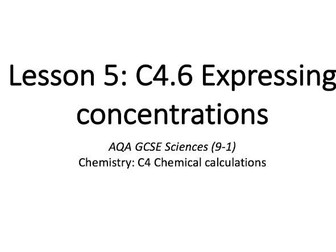 C4.6 Expressing concentrations
