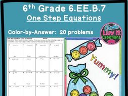 Solving Equations One Step Equations No Negatives - Color by Number