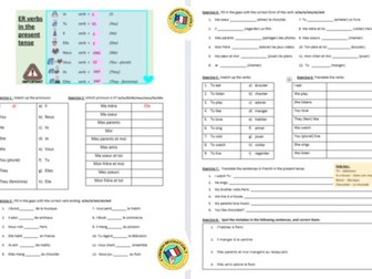 Present tense ER verbs - worksheet