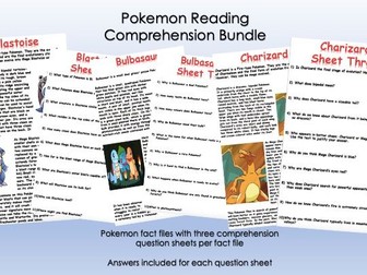 Pokemon Reading Comprehension Bundle