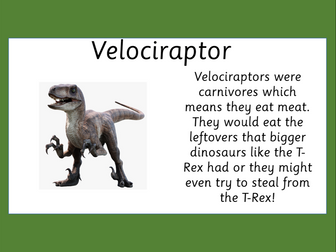 Velociraptor PowerPoint and Task