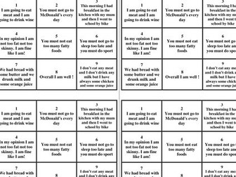 Dice game on Healthy Eating/Living