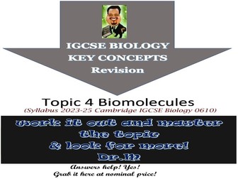 Biological molecules IGCSE Worksheet