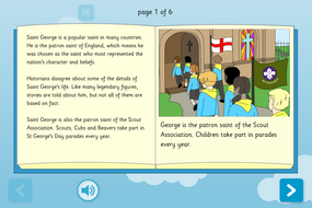 St George Interactive Information Book - Reading Level A - St George's Day KS1
