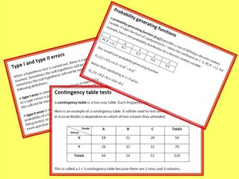 Edexcel Further Statistics 1 New Spec Notes and Examples