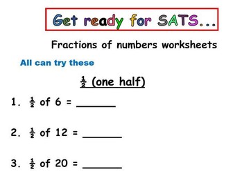 YEAR 2 SATS PREPARATION - FINDING A HALF, A QUARTER, THREE QUARTERS AND A THIRD OF NUMBERS