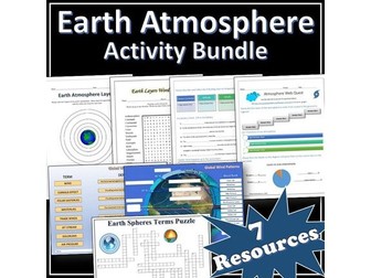 Earth Layers - Atmosphere Activity Bundle | Webquests | Puzzles | EDITABLE