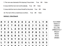 jesus heals a man with leprosy activity sheet by osauwese